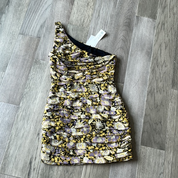 Zara NWT one shoulder mini dress size small B7 - Picture 5 of 15